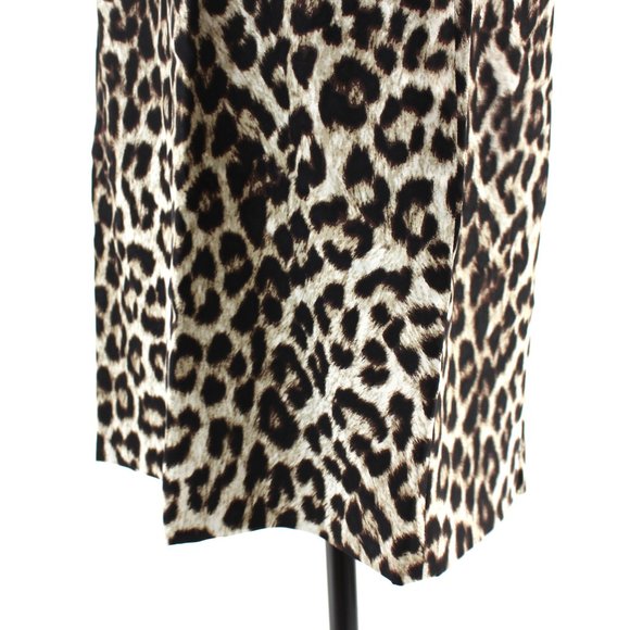 Rag & Bone Silk Brown Leopard Print Sheath Dress 4 Tan Keyhole Back Mini Small - Picture 4 of 7